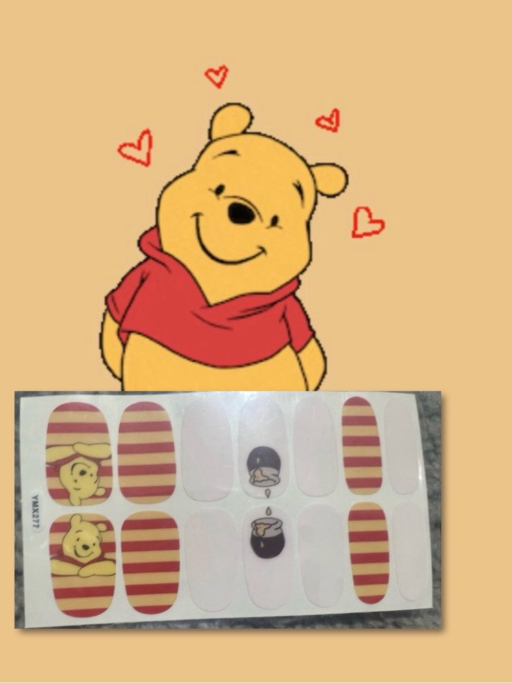 $2 Pooh Nail Stickers Wraps $2 WITH ANY $10 ORDER OR MORE